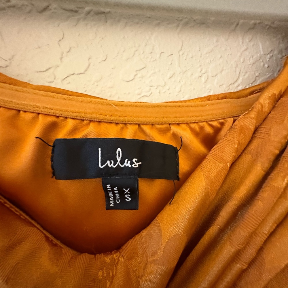 Lulu's Floral Patterned Burnt Orange Long Sleeve Dress - Picture 3 of 6